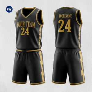 ชุดบาสเก็ตบอล เสื้อและกางเกงขาสั้น สกรีนชื่อได้ 100% โพลีเอสเตอร์ ป้องกันแบคทีเรีย ระบายอากาศ แห้งเร็ว มีไซส์ใหญ่ - Product Image 1