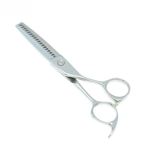 Ciseaux à cheveux professionnels en acier inoxydable à pointe affûtée, pour droitiers, avec manche long en plastique, non pliables, RYZ-ES-190, dents spéciales pour - Product Image 1