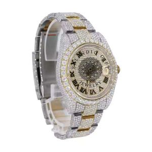 Splendidigiet Jewelry Montre à quartz analogique sertie de diamants, boîtier rond de 40 mm, verre saphir, bracelet en acier inoxydable, unisexe, luxe - Product Image 3