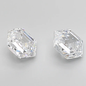 1.50 CTW Hexagon <b>Step</b>-Cut Lab Grown Diamond Pair(0.70+0.70) | VVS E-F | IGI Certified - Product Image 4