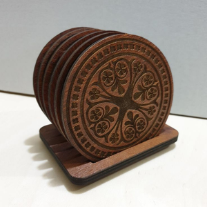 Posavasos de Madera de Estilo Rústico, Nuevo Diseño, Venta Directa de Fábrica, Forma Redonda, Posavasos Clásicos de Madera para Tazas de Té - Product Image 3