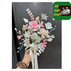 Plato Decorativo de Pared Hecho a Mano con Forma de Flor de Concha Natural, Ecológico, Decoración Colgante de Vietnam para el Hogar, Dormitorio, Sala de Estar, Hotel, Resort - Product Image 5
