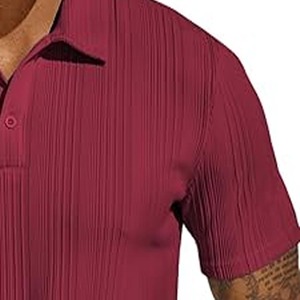 Camiseta polo para hombre, verano, nueva, de alta calidad, manga corta, color sólido, bordado, top informal, camiseta polo. subido por Dress Sports - Product Image 3