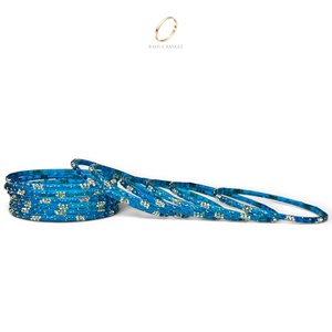 Bracelets en verre kashmiri bleus en forme de goutte de pluie, très tendance, pour femmes, pour mariage et célébrations, vente en gros - Product Image 5