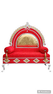Sofá Trono de Boda Rojo Real de Terciopelo, Silla de Lujo para Novios, Sofá Trono de Rey, Sofá de Boda Real Personalizado, Sofá de Dos Plazas - Product Image 3