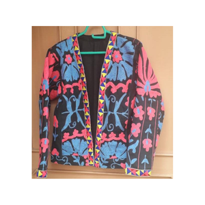 เสื้อเบลเซอร์สุซานีสำหรับผู้หญิง แจ็คเก็ตปักลายแบบดั้งเดิม เสื้อคลุมสไตล์โบฮีเมียนลายชาติพันธุ์ - Product Image 1