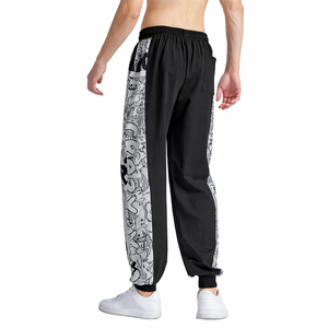 Custom Cotton Casual Joggers for Men Side Pleated Sweatpants <b>Drawstring</b> Waist Breathable Streetwear <b>Trousers</b> OEM Logo - Product Image 1