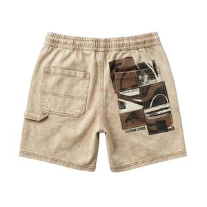 Unique Style Acid Wash <b>Shorts</b> Camouflage <b>Patch</b> Streetwear Denim <b>Men</b> Retro Style Heavyweight Cotton Relaxed Fit Summer Casual - Product Image 2