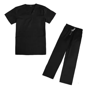 Conjuntos de Uniformes Médicos Personalizables para Enfermeras de Hospital, Cómodos, Unisex, de Tela de Sarga de Spandex/Poliéster con Detección de Agujas - Product Image 3