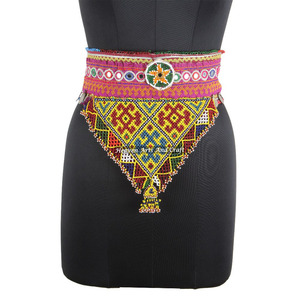 Vintage Belt Belly Dance Bead Afghani Traditional Waist Belt Kuchi Tribal BB007 <b>Old</b> Banjara Real Vintage Handmade Beaded Belts - Product Image 1