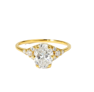 แหวนหมั้นเพชรทองคำแท้ 10K 14K สีเหลือง ประดับเพชรแล็บโกรว์ 1.25 กะรัต ดีไซน์เก๋ไก๋ ระยิบระยับ สวยงาม - Product Image 1