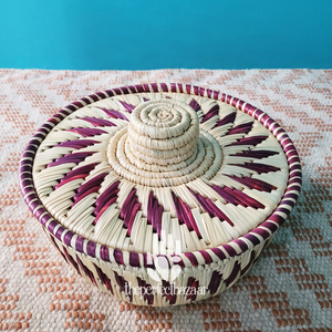 Cesta Multifuncional de Hierba Natural Moonj con Tapa, Cestas Ecológicas de Hierba Natural Moonj - Product Image 3