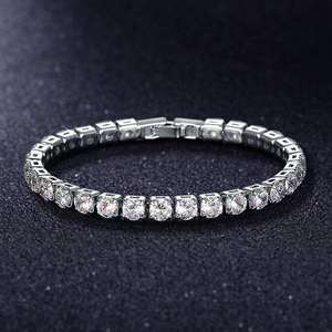 Pulsera de Moissanita Tipo Tenis de Plata Hecha a Mano, Brillante, Corte Redondo, Joyería Fina para Novia, Boda, Regalo, Venta al por Mayor - Product Image 2