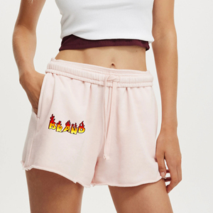 Shorts Deportivos Vintage para Mujer de Alta Calidad, 100% Algodón, con Logotipo Impreso en Serigrafía Personalizada, Botones, Transpirables, de Secado Rápido y Cintura Elástica - Product Image 1