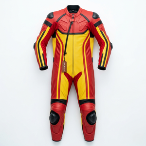 Traje de Motocicleta de Cuero Personalizado, Hecho a Mano, de Piel de Vaca, para Carreras y Pista - Product Image 5
