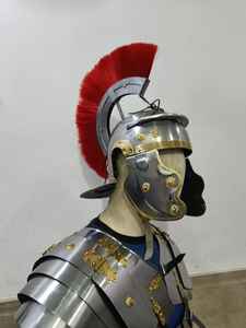 Auténtica Lorica Segmentata Medieval con Casco Romano, Acero Antiguo con Detalles en Latón, Armadura de Caballero para Halloween y Cosplay - Product Image 2