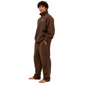 Traje de lana extragrande para hombre con tejido grueso, corte holgado, tacto suave y calor acogedor para estar en casa o viajar. - Product Image 4
