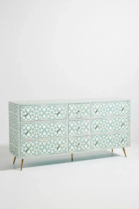 Mediterranean Style 9 Bone Inlay Drawer <b>Chest</b> With Geometric Pattern Modern Living Room Cabinet <b>Storage</b> Furniture - Product Image 4