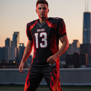 Uniformes de football américain personnalisés imprimés par sublimation, maillots respirants pour compétitions d'équipe, kits de football - Product Image 6