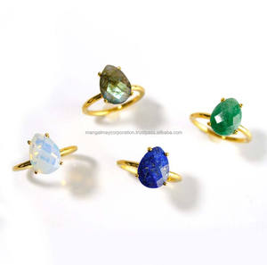 Big Factory Manufacture Multi-Color <b>Crystal</b> Quartz Round Cut Gems <b>Ring</b> with 925 Silver Bezel Setting School Girls Gift - Product Image 2