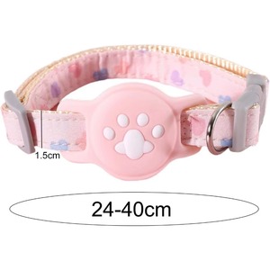 Nylon Pet Locator <b>Collar</b> Glow in The Dark Adjustable <b>Dog</b> Cat <b>Collar</b> Anti-Lost Accessories Tracker Protection <b>Pink</b> and White Pear - Product Image 3