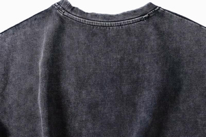 Women's Oversized Denim T-Shirt Short Sleeve O-Neck Solid Color Casual Washed 100% Cotton Anti-UV Front Logo Top - Product Image 6