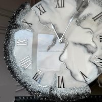 Horloge murale d'art de résine faite à la main belle horloge d'art faite à la main horloge murale d'art sans verre pour la maison cuisine inde