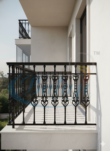Balustrade moderne sans cadre en fonte Balaji Metals BM-105, métal gris hautement poli, robuste, résistant à la rouille et à l'eau, pour balcon - Product Image 1