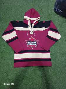 Custom Unique Ice Hockey Jersey Hoodie Lace-<b>Up</b> Hood Premium Quality 100% Polyester Anti-UV Quick Dry Summer Plus Size Unisex - Product Image 1