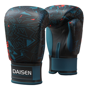 Guantes de Boxeo Elegantes con Patrón Geométrico, Guantes de Entrenamiento de Cuero Sintético, Soporte Cómodo para la Muñeca para Uso en Fitness - Product Image 1