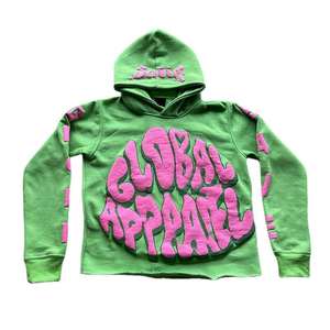 Sweat à capuche pour homme en coton 100% de haute qualité, imprimé avec un motif de dessin animé en relief, poids lourd - Product Image 1