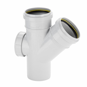 Raccord double en T SWR pour connexion à double branchement dans les systèmes de drainage des eaux usées et des eaux de pluie en plomberie - Product Image 6