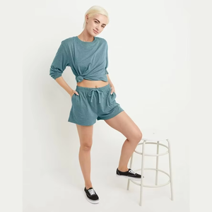 กางเกงขาสั้นผู้หญิงคุณภาพสูง เอวสูง ออกแบบพิเศษ ระบายอากาศได้ดี เหมาะสำหรับวิ่ง ออกกำลังกายกลางแจ้ง ใส่ได้ในฤดูร้อน มีสีพื้นให้เลือก - Product Image 4