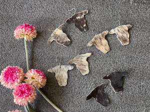 Pendientes de piel de vaca hechos a mano con estilo occidental, pelo genuino en Ocultar, bonitos pendientes - Product Image 4