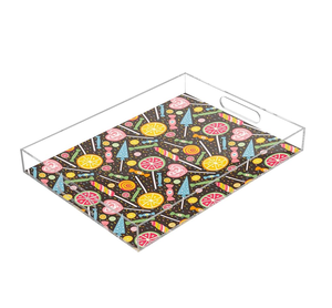 Multi Printed Acrylic Serving Storage Tray For <b>Coffee</b> Snacks Breakfast Vanity Organizer & Serving Platter For Homes & Restaurant - Product Image 3