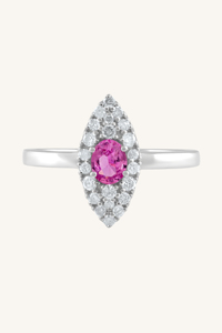Ruby and Diamond <b>Ring</b> in 92.5 Sterling Silver KLSR-11707 - Product Image 5