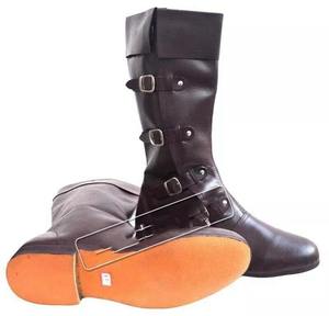 Bottes médiévales en cuir marron faites à la main, à lacets, confortables et légères, pour chevaliers vikings, reconstitutions historiques et Halloween - Product Image 2