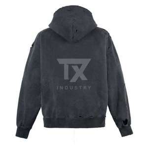 OEM Service <b>Thick</b> Custom Logo Vintage Distressed Acid Washed Loose <b>Hoodie</b> <b>Men</b> Streetwear Blank Sweatshirts Hoodies For <b>Men</b> - Product Image 4