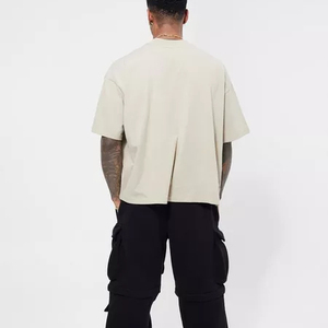 Customizable Luxury Heavyweight with <b>Long</b> Length Top Premium Quality Men's Luxury Custom Heavy 100% Cotton Oversize T-Shirt - Product Image 3