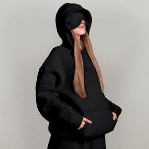 Women Airplane Travel Hoodie Oversized Fleece Pullover Sweatshirt Casual Aviation Streetwear Hoodie Supplier - Product Image 3
