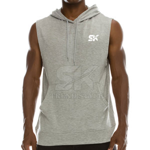 Sudadera con capucha de algodón de buena calidad al por mayor, personalizada para hombre, ropa informal, sudadera sin mangas lisa para hombre en venta - Product Image 2