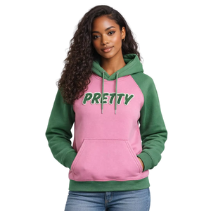 Sudadera con Capucha de Felpa para Mujer, Color Rosa, Manga Larga, Bordado Chenille, Ropa de Hermandad Griega, 100% Algodón, Informal, Otoño/Invierno - Product Image 3