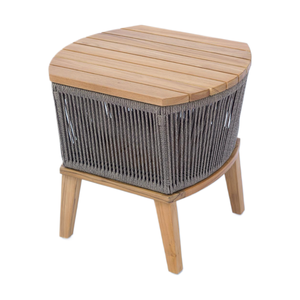Modern <b>Side</b> <b>Table</b> Made Of Solid Teak Wood High Quality With Weaving Rope For <b>Outdoor</b> Use. - Product Image 3