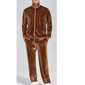 Survêtements en velours pour hommes, 2 pièces, hiver, maternité, avec veste à capuche et pantalon - Tenue de jogging sportive - Product Image 4