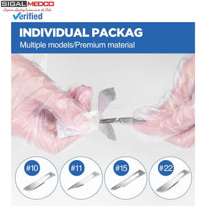 Ensemble de 44 lames de scalpel, 40 lames chirurgicales stériles # 10, # 11, # 15, # 22 outils multifonctionnels de laboratoire et d'artisanat avec 4 poignées - Product Image 3