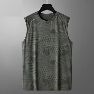 Débardeur Homme Séchage Rapide Élastique Sportif Respirant Tricoté Décontracté avec Logo Avant 100% Polyester - Product Image 4