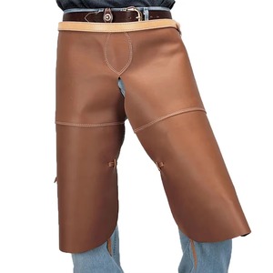 Protège-jambes de fermeur en cuir pleine fleur robuste, réglables, pour le soin des sabots, protection professionnelle pour fermeurs et soudeurs - Product Image 1