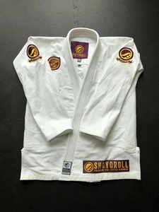 Kimono de BJJ Azul 100% Algodón 480g Corte Regular con Logotipo Delantero/Trasero/en las Mangas Unisex para Bebés y Niños Pequeños, Lote de Ropa de Artes Marciales # 83 - Product Image 1