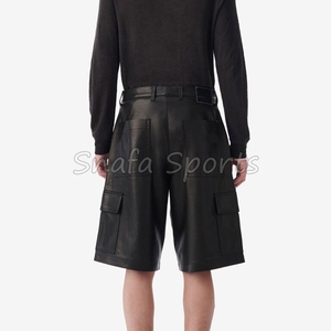 Men's 100%Leather made Men's <b>Shorts</b> Custom Logo Breathable New Design Quick Dry Men's Leather <b>Shorts</b> for Sale - Product Image 2