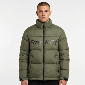 Custom Design Long Canvas Stand Collar Windbreaker Outdoor Bubble Coats Plus Size Puffer <b>Jacket</b> High Quality Men's <b>Jackets</b> - Product Image 4